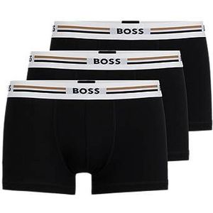 Set van drie elastische korte boxers met kenmerkende gestreepte taillebanden