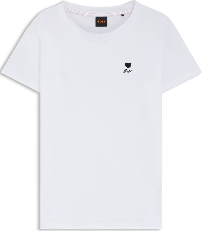 BOSS - T-shirt - Katoenen Jersey - Artwork op de Borst