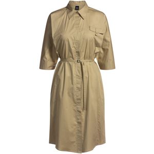 Relaxed-fit overhemdjurk van stretchkatoen