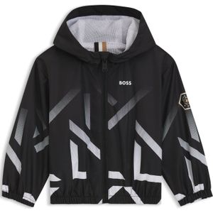 Kinderwindjack met capuchon en artwork in kleurverloop