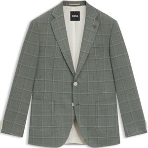 Regular-fit blazer van een geruite wolmix