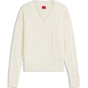 Oversized-fit trui met gebreid kabelpatroon