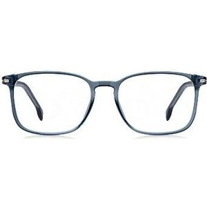 Optisch montuur van blauw acetaat met zilverkleurige scharnieren