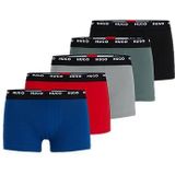 Set van vijf korte boxershorts van stretchkatoen met logotailleband