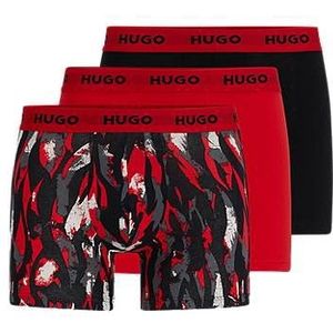 Three-pack of stretch-cotton boxer briefs with logo waistbands