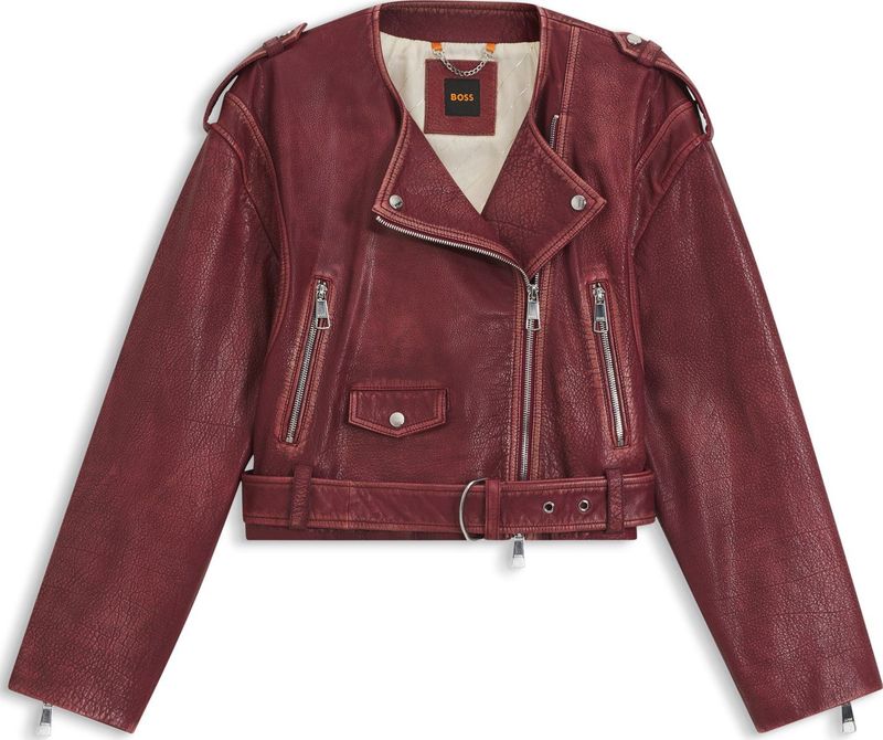 BOSS Orange - SADORA - Leren Jack - Echt Buffelleer - Used Look