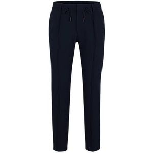 Slim-fit broek van scheerwol met stretch