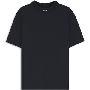 Relaxed-fit T-shirt van stretchkatoen met logokraag