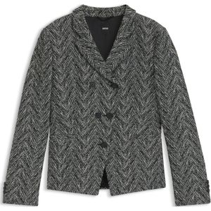 Regular-fit blazer in een tweed met visgraatdessin