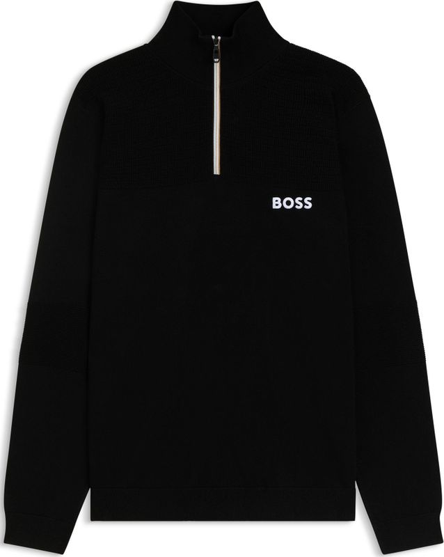 BOSS Menswear - Trui - Waterafstotende Katoenmix - Ritskraag