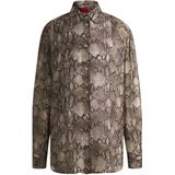 HUGO - Oversized-fit - Blouse - Pythonprint - Crêpe de Chine