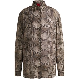 HUGO - Oversized-fit - Blouse - Pythonprint - Crêpe de Chine