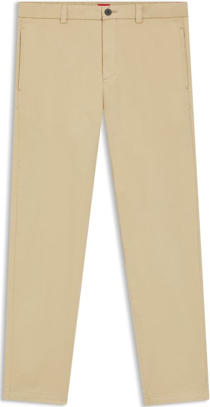 HUGO Menswear - Slim-fit Broek - Katoenen Gabardine - Stretch
