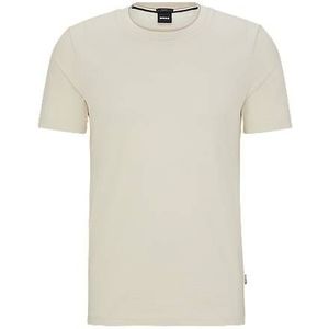 Slim-fit T-shirt van gestructureerde katoen met dubbele kraag