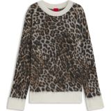 HUGO - Seratu 10274086 01 - Trui - Luipaardjacquard - Oversized Pasvorm