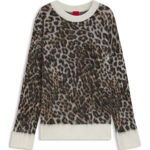 HUGO - Seratu 10274086 01 - Trui - Luipaardjacquard - Oversized Pasvorm