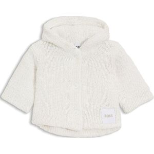 Gebreid babyvest met capuchon en logolabel