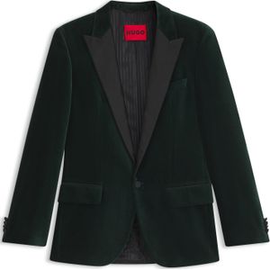 HUGO - Henry254E1X - Smoking - Effen - Slim Fit - Puur Katoenfluweel