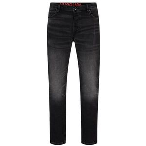 Tapered-fit jeans van zwart comfortabel stretchdenim