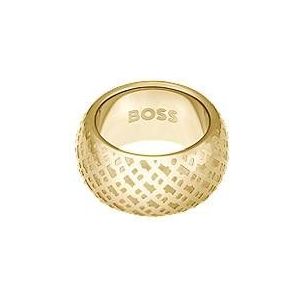 Goudkleurige ring met gegraveerde monogrammen