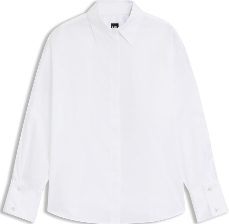 BOSS - Binalia - Overhemdblouse - Effen - Regular Fit - Puur Katoen