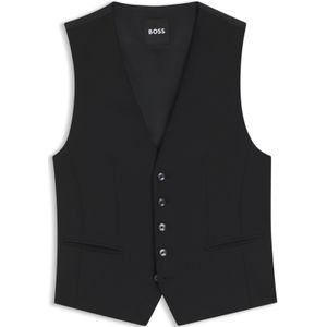 Single-breasted gilet van een wolmix met stretch