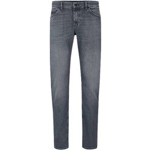 Regular-fit jeans van zacht grijs Italiaans denim