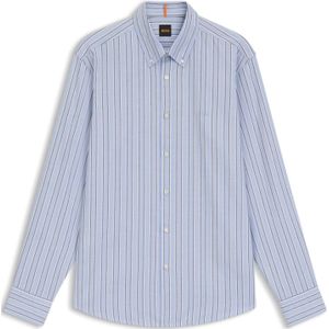 Regular-fit van gestreept stretchkatoen