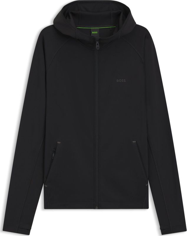 Hugo Boss - Sicon Active - Hoodie - Zwart - Sneldrogend - Vochtafvoerend - Stretchstof