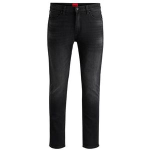 Extra slim-fit jeans van zwart-zwart stretchdenim