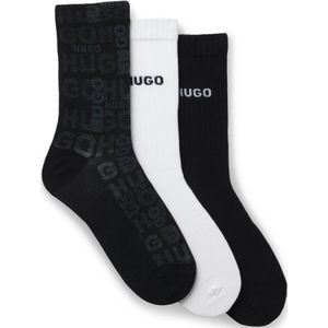 Set van drie paar korte logosokken van katoenmix