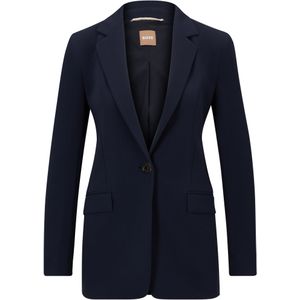 Regular-fit single-breasted blazer van Japanse crêpe