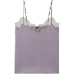 BOSS - 50548401 - Kanten Satijnen Top - Lila - Polyester