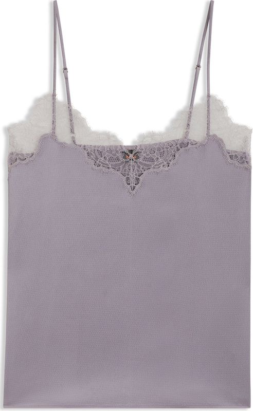 BOSS - 50548401 - Kanten Satijnen Top - Lila - Polyester