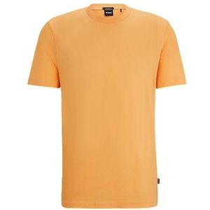 Regular-fit T-shirt van gemerceriseerde katoen met structuur