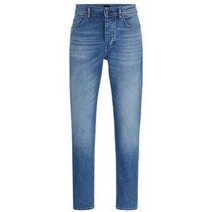 Tapered-fit jeans van comfortabel blauw stretchdenim