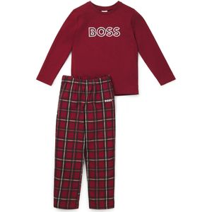 Kinderpyjama van katoen met logo en ruitdessin