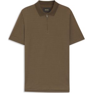 Polo met ritskraag van katoen en zijde