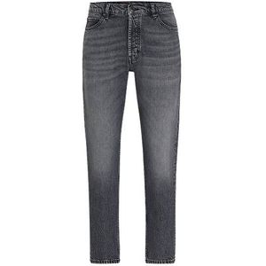 Tapered-fit jeans van gemêleerd comfortabel stretchdenim