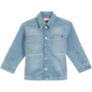 Overshirt voor kinderen van stretchdenim met opgezette zakken