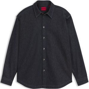 Oversized-fit overhemd van zwaar blauw denim