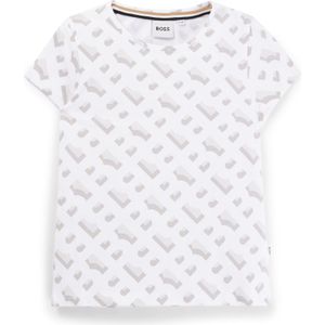 T-shirt voor kinderen van stretchkatoen met monogramdessin