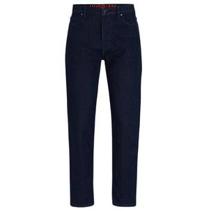 Tapered-fit jeans van comfortabel donkerblauw stretchdenim