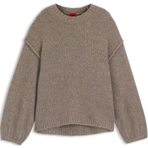 Gebreide oversized trui met pofmouwen