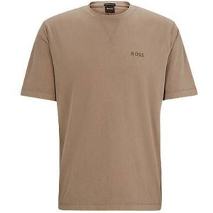 Garment-dyed T-shirt van katoen met logodetail