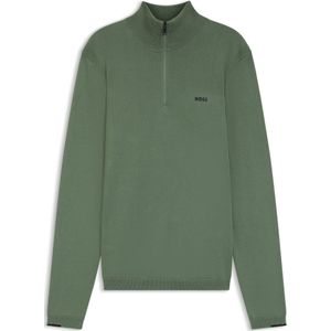 BOSS Menswear - Gebreide Trui - Katoen - Ritskraag - Logoprint