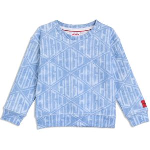 Loose-fit kindersweater met geometrische logo’s in denimlook