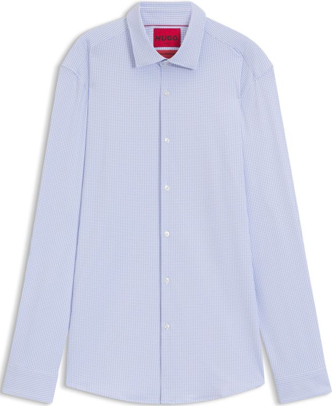 HUGO - Kenno - Overhemd - Wit - Materiaalmix met Stretch