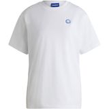 HUGO - T-shirt - Zacht Jersey - Relaxed-Fit - Happy HUGO-Logopatch