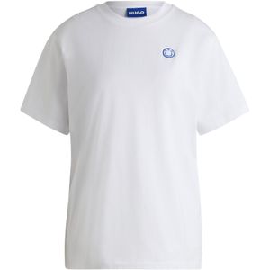 HUGO - T-shirt - Zacht Jersey - Relaxed-Fit - Happy HUGO-Logopatch